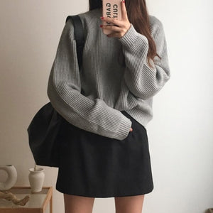 Relaxed Pose Knitted Sweater - WinterChics