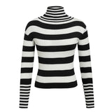 Check My Stripes Turtleneck Sweater - WinterChics