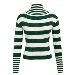 Check My Stripes Turtleneck Sweater - WinterChics