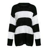 Parallel Ways Long Sleeve Knitted Sweater - WinterChics