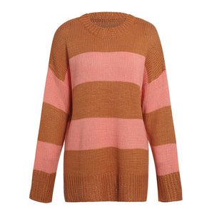 Parallel Ways Long Sleeve Knitted Sweater - WinterChics