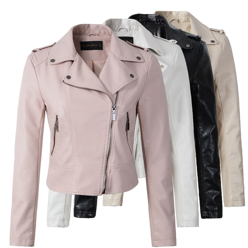 Smooth Biker Leather Jacket - WinterChics