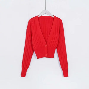 All The Way V Neck Cardigan - WinterChics