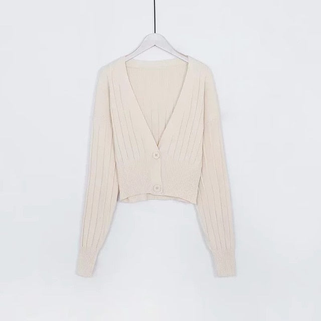 All The Way V Neck Cardigan - WinterChics