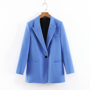 Blue Motivation Blazer - WinterChics